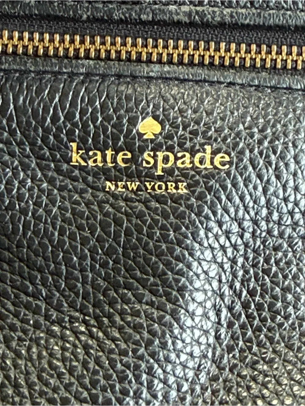 kate spade Black Pebbled Leather Tassel Shoulder Bag